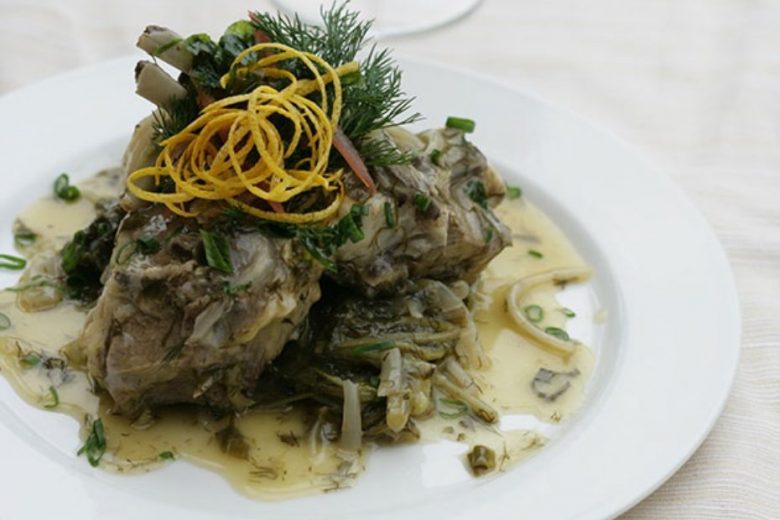 Cretan-Braised-Lamb_Wild-Greens_Fricasse-Greek Orthodox Easter in Crete