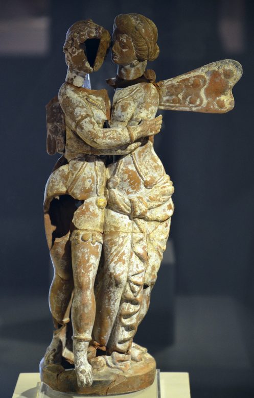 Terracotta statuette of Eros (god of love) and Psyche (goddess of the soul), 1st century AD, Ephesus Museum, Selçuk, Turkey