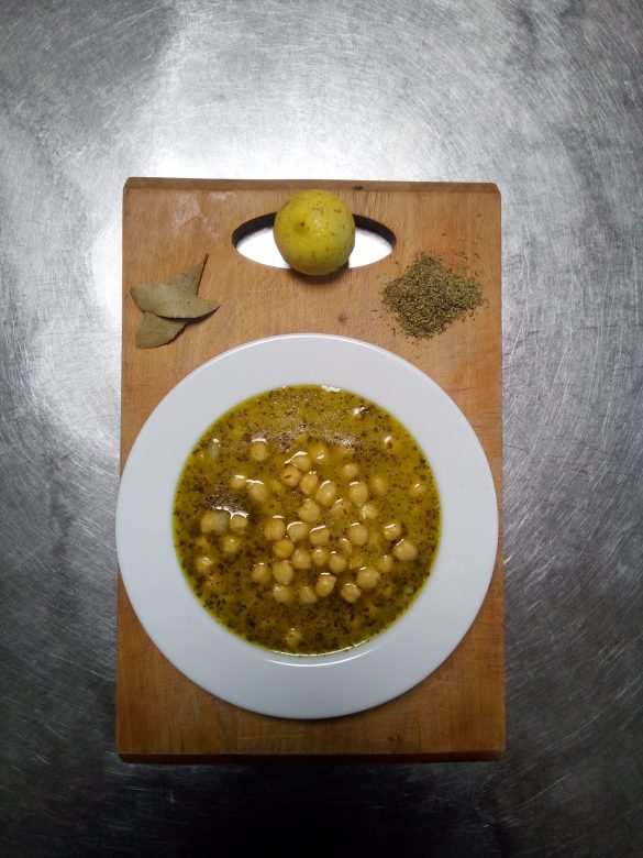 Traditional chickpea soup at Perperas Restaurant