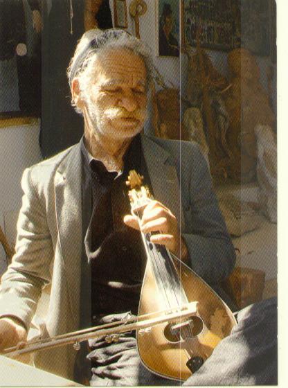 A Cretan musician playing the cretan lyra