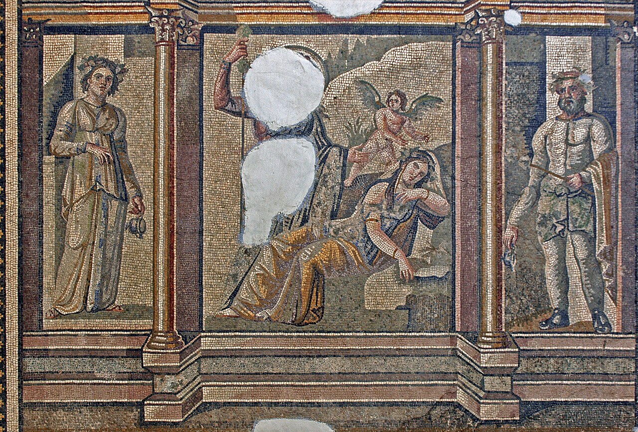 Dionysus and Ariadne mosaic from the 2nd to 3rd century AD