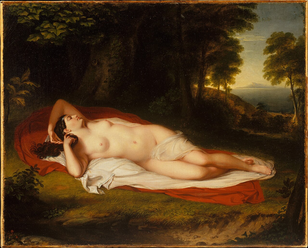 Ariadne resting on Naxos in a 19th-century painting by Asher Brown Durand