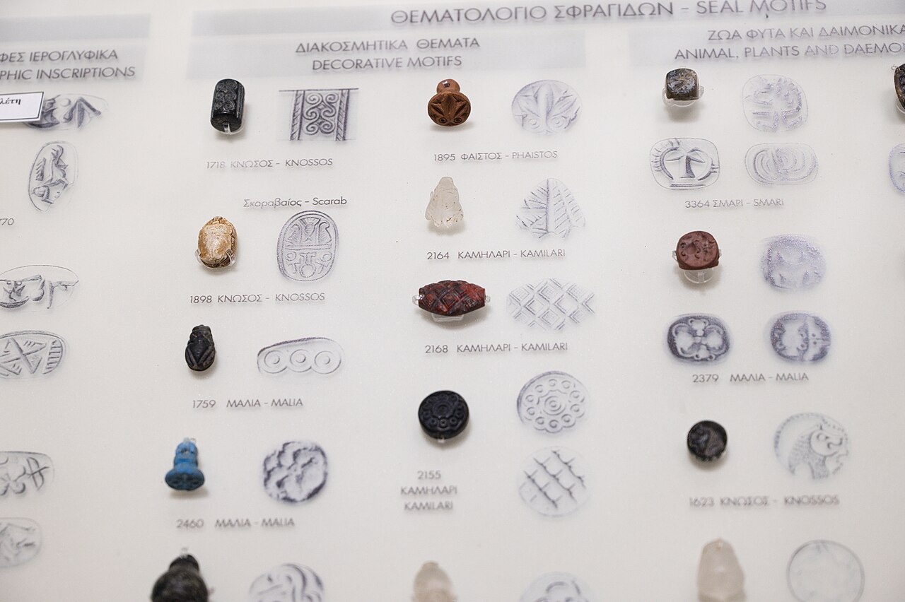 Miniature Minoan seal stamps of Cretan provenance, 1900–1700 BC, Archaeological Museum of Heraklion