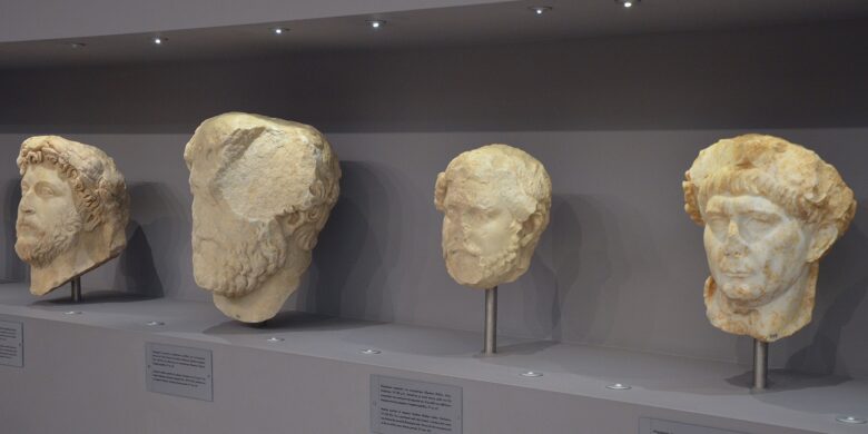 Four of the Five Good Emperors; Trajan, Hadrian, Antoninus Pius and Marcus Aurelius, Heraklion Archaeological Museum