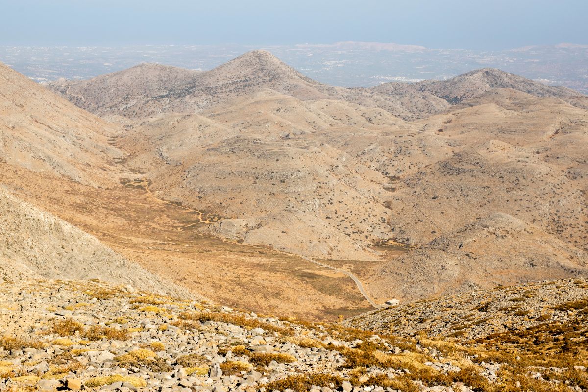 Rocky karst landscape in the Psiloritis UNESCO Global Geopark on Mount Ida Crete.