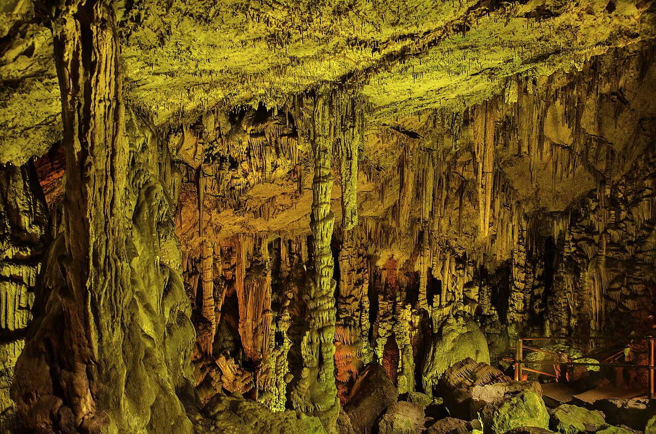 Interior of Dikteon Andron cave in Crete, traditionally associated with the birth of Zeus