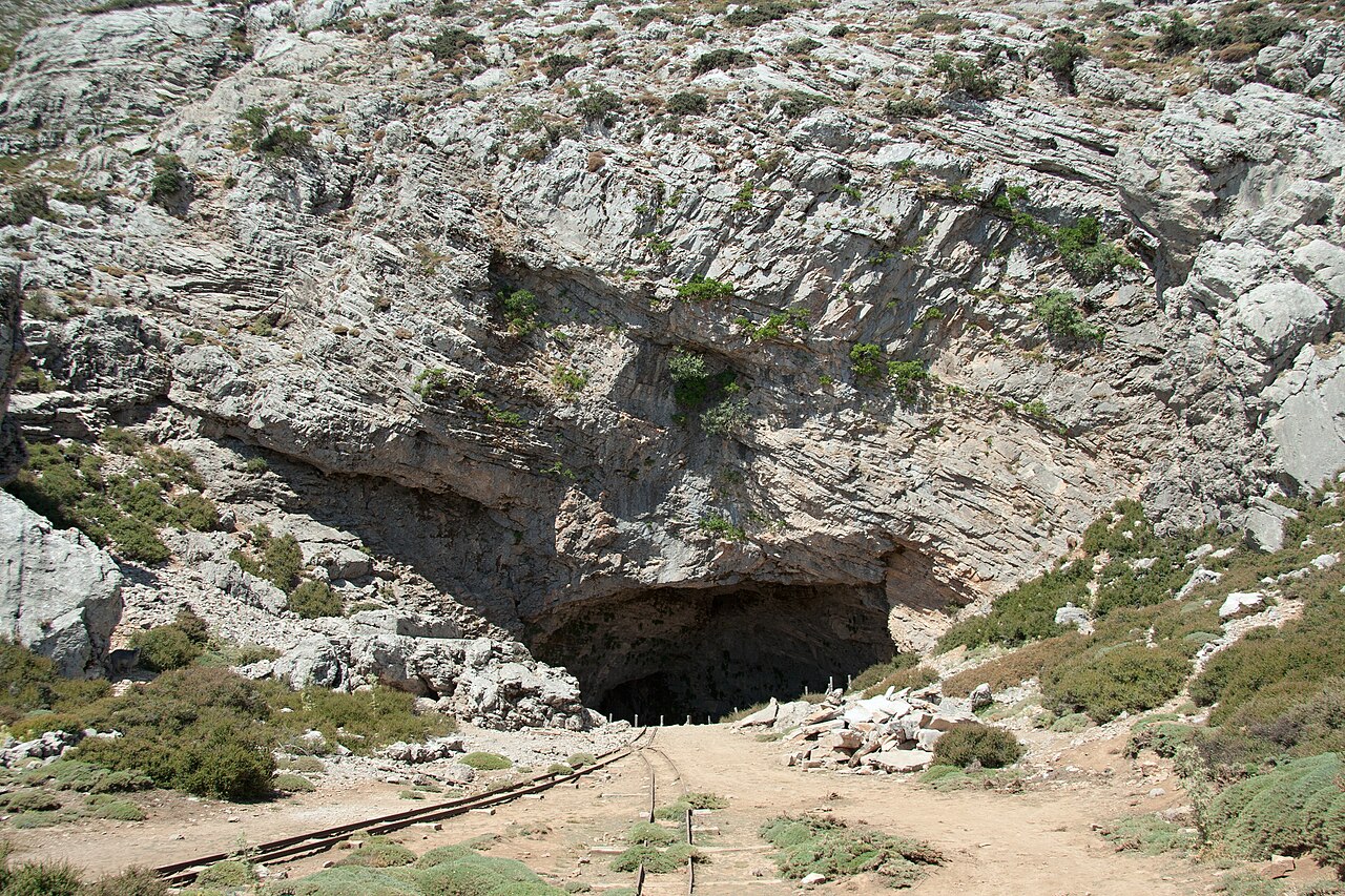 Entrance to the Cave of Zeus on Mount Ida in Crete, Greece